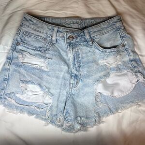 American Eagle Distressed Denim Mom Shorts